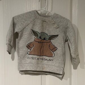 Star Wars Gray Sweatshirt with Baby Yoda Graphic